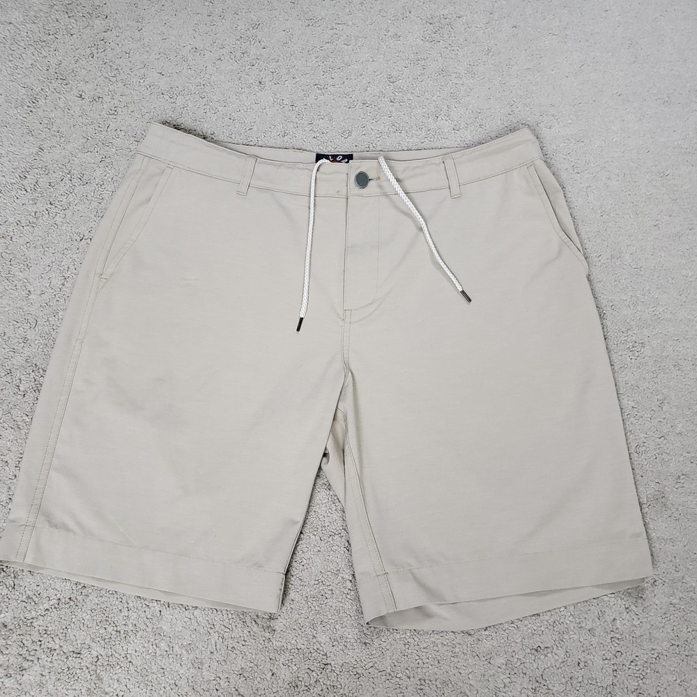 Faherty All Day Shorts Mens 36 Tan Performance Hybrid Drawstring Casual READ**